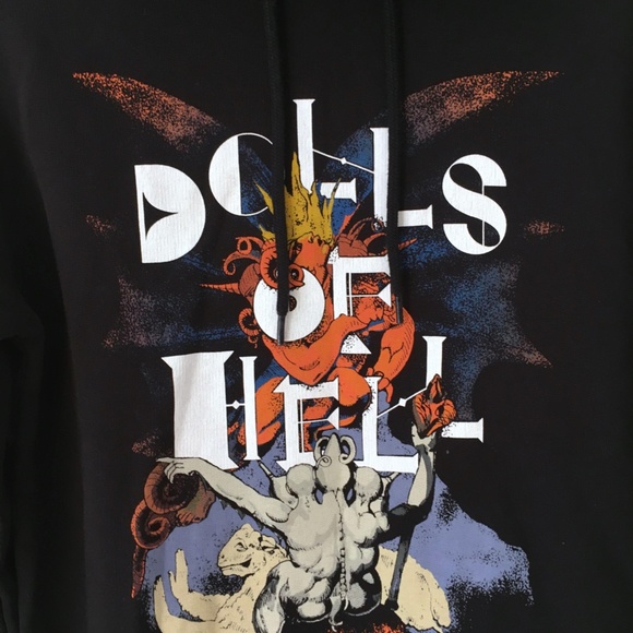 NWOT A.P.C Black Band Hoodie with graphic/ hooded Sweatshirt XS-S - Picture 3 of 6